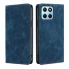 For Honor X8 5G/X6 RFID Anti-theft Brush Magnetic Leather Phone Case(Blue) - 1