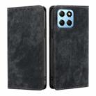 For Honor X8 5G/X6 RFID Anti-theft Brush Magnetic Leather Phone Case(Black) - 1