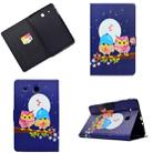 Electric Pressed Left Right Flat Feather Case with Sleep Function Pen Cover & Card Slot & Holder(Couple Owls) - 1