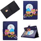 Electric Pressed Left Right Flat Feather Case with Sleep Function Pen Cover & Card Slot & Holder(Couple Owls) - 1