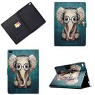 Electric Pressed Left Right Flat Feather Case with Sleep Function Pen Cover & Card Slot & Holder(Elephant) - 1