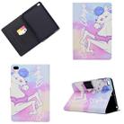 Electric Pressed Left Right Flat Feather Case with Sleep Function Pen Cover & Card Slot & Holder(Pink Horse) - 1