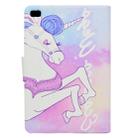 Electric Pressed Left Right Flat Feather Case with Sleep Function Pen Cover & Card Slot & Holder(Pink Horse) - 3