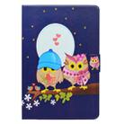 Electric Pressed Left Right Flat Feather Case with Sleep Function Pen Cover & Card Slot & Holder(Couple Owls) - 2