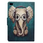 Electric Pressed Left Right Flat Feather Case with Sleep Function Pen Cover & Card Slot & Holder(Elephant) - 3