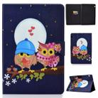 Electric Pressed Left Right Flat Feather Case with Sleep Function Pen Cover & Card Slot & Holder(Couple Owls) - 1