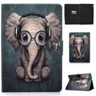 Electric Pressed Left Right Flat Feather Case with Sleep Function Pen Cover & Card Slot & Holder(Elephant) - 1