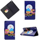 Electric Pressed Left Right Flat Feather Case with Sleep Function Pen Cover & Card Slot & Holder(Couple Owls) - 1