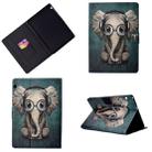 Electric Pressed Left Right Flat Feather Case with Sleep Function Pen Cover & Card Slot & Holder(Elephant) - 1