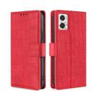 For Motorola Moto E22/E22i Skin Feel Crocodile Magnetic Clasp Leather Phone Case(Red) - 1