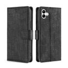 For Samsung Galaxy A04 Skin Feel Crocodile Magnetic Clasp Leather Phone Case(Black) - 1