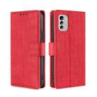 For Nokia G60 5G Skin Feel Crocodile Magnetic Clasp Leather Phone Case(Red) - 1