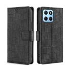 For Honor X8 5G/X6 Skin Feel Crocodile Magnetic Clasp Leather Phone Case(Black) - 1