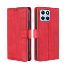 For Honor X8 5G/X6 Skin Feel Crocodile Magnetic Clasp Leather Phone Case(Red) - 1