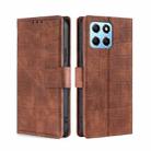 For Honor X8 5G/X6 Skin Feel Crocodile Magnetic Clasp Leather Phone Case(Brown) - 1