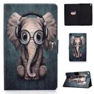 Electric Pressed Left Right Flat Feather Case with Sleep Function Pen Cover & Card Slot & Holder(Elephant) - 1