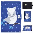 For Galaxy Tab S6 T860 Electric Pressed Left Right Flat Feather Case with Sleep Function Pen Cover & Card Slot & Holder(Arctic Fox) - 1