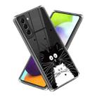 For Samsung Galaxy S23 5G Colored Drawing Clear TPU Phone Protective Case(Black And White Rat) - 1