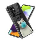 For Samsung Galaxy S23 Ultra 5G Colored Drawing Clear TPU Phone Protective Case(Mask Cat) - 1