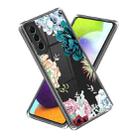 For Samsung Galaxy S23+ 5G Colored Drawing Clear TPU Phone Protective Case(Mirror Floral) - 1