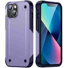 For iPhone 14 2 in 1 Soft TPU Hard PC Phone Case(Purple Royal Blue) - 1