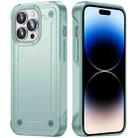 For iPhone 14 Pro 2 in 1 Soft TPU Hard PC Phone Case(Light Green) - 1