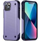 For iPhone 13 2 in 1 Soft TPU Hard PC Phone Case(Purple Royal Blue) - 1