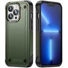 For iPhone 13 Pro 2 in 1 Soft TPU Hard PC Phone Case(Army Green) - 1