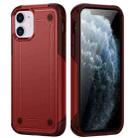 For iPhone 11 2 in 1 Soft TPU Hard PC Phone Case(Red Rose Red) - 1