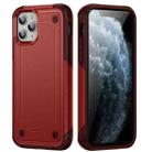 For iPhone 11 Pro Max 2 in 1 Soft TPU Hard PC Phone Case(Red Rose Red) - 1
