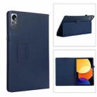 For Xiaomi Pad 5 Pro 12.4 Litchi Texture Leather Tablet Case with Holder(Dark Blue) - 1