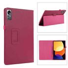 For Xiaomi Pad 5 Pro 12.4 Litchi Texture Leather Tablet Case with Holder(Rose Red) - 1