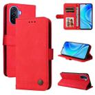 For Huawei nova Y70 / Y70 Plus / Enjoy 50 Skin Feel Life Tree Metal Button Leather Phone Case(Red) - 1