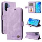 For Huawei nova Y70 / Y70 Plus / Enjoy 50 Skin Feel Life Tree Metal Button Leather Phone Case(Purple) - 1