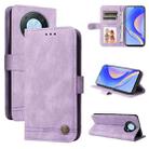 For Huawei nova Y90 / Enjoy 50 Pro Skin Feel Life Tree Metal Button Leather Phone Case(Purple) - 1