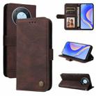 For Huawei nova Y90 / Enjoy 50 Pro Skin Feel Life Tree Metal Button Leather Phone Case(Brown) - 1