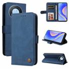 For Huawei nova Y90 / Enjoy 50 Pro Skin Feel Life Tree Metal Button Leather Phone Case(Blue) - 1