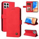 For Honor X8 5G / X6 Skin Feel Life Tree Metal Button Leather Phone Case(Red) - 1