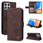 For Honor X8 5G / X6 Skin Feel Life Tree Metal Button Leather Phone Case(Brown) - 1