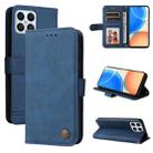 For Honor X8 5G / X6 Skin Feel Life Tree Metal Button Leather Phone Case(Blue) - 1