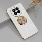 For Huawei Mate 50 6D Electroplating Ring Phone Case(White) - 1