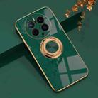 For Huawei Mate 50 Pro 6D Electroplating Ring Phone Case(Dark Green) - 1