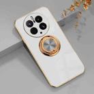For Huawei Mate 50 Pro 6D Electroplating Ring Phone Case(White) - 1