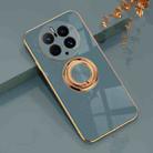 For Huawei Mate 50 Pro 6D Electroplating Ring Phone Case(Grey) - 1