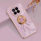 For Huawei Mate 50 Plating Astronaut Ring Kickstand Phone Case(Light Purple) - 1