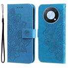 For Huawei nova Y90 / Enjoy 50 Pro 7-petal Flowers Embossing Leather Phone Case(Blue) - 1