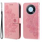 For Huawei nova Y90 / Enjoy 50 Pro 7-petal Flowers Embossing Leather Phone Case(Rose Gold) - 1