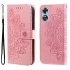 For OPPO A17 7-petal Flowers Embossing Leather Phone Case(Rose Gold) - 1