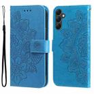 For Samsung Galaxy A14 5G 7-petal Flowers Embossing Leather Phone Case(Blue) - 1