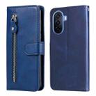 For Huawei nova Y70 / Y70 Plus/ Enjoy 50 Calf Texture Zipper Leather Phone Case(Blue) - 1